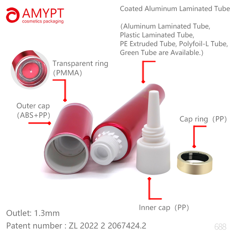 Aluminiowa plastikowa tubka Krem pod oczy z długą dyszą Miękka tubka